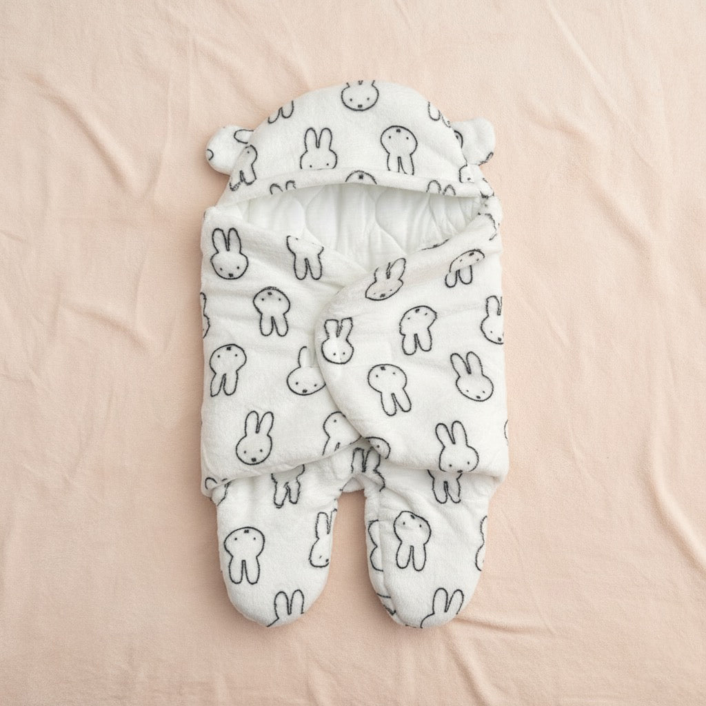 White Bunny Quilted Swaddle And Sleep Bag