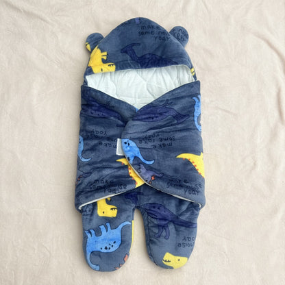 Blue Dino Quilted Swaddle And Sleep Bag