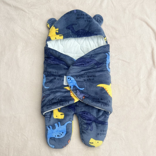 Blue Dino Quilted Swaddle And Sleep Bag