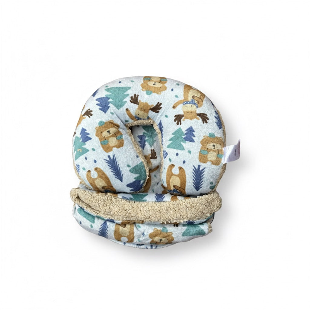 Moose Bear Furry Blanket With Neck Pillow (PREMIUM)