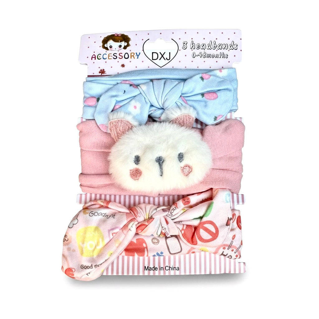 Bunny 3 piece Headband Set