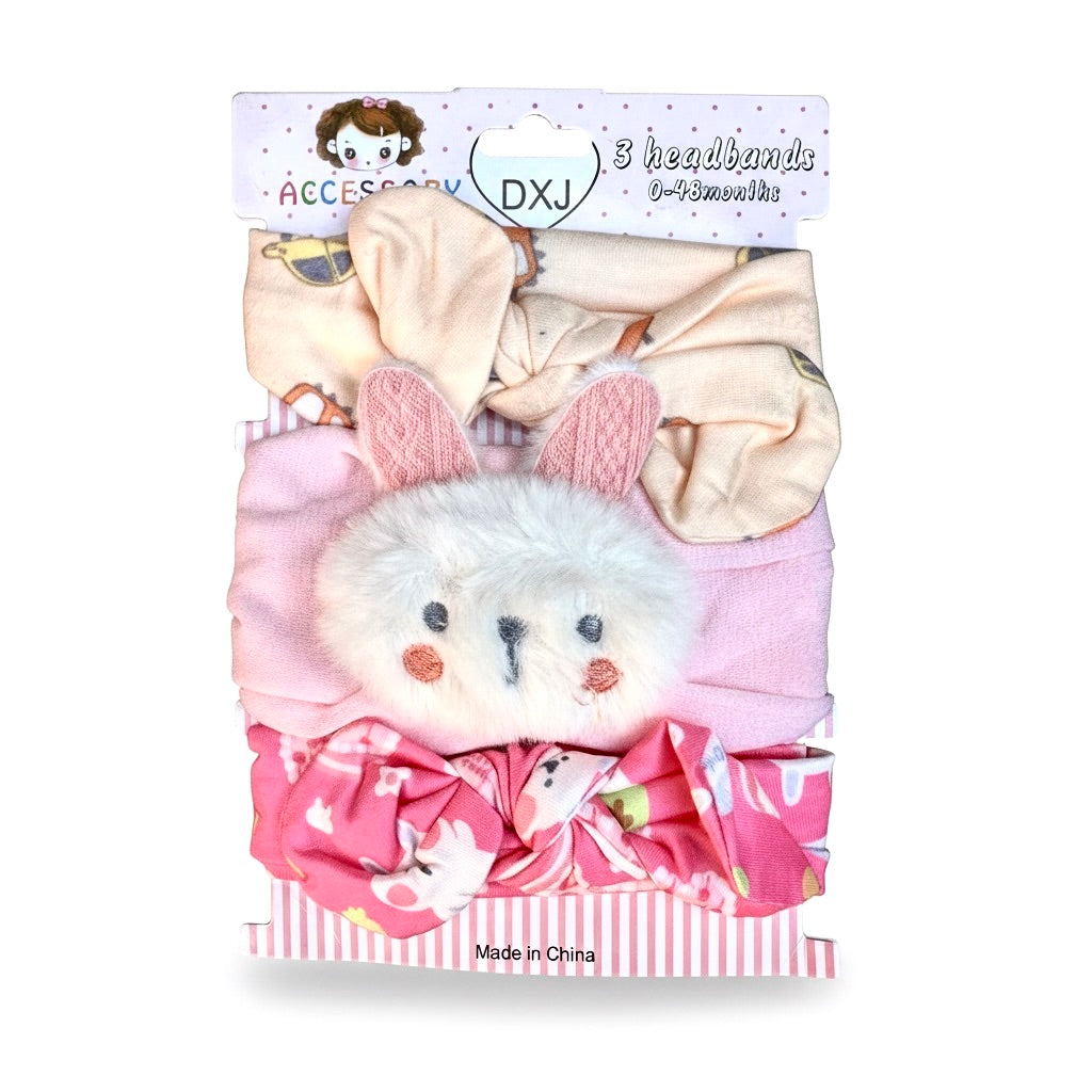 Bunny 3 piece Headband Set