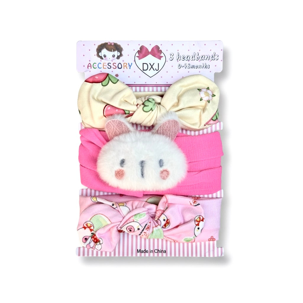 Bunny 3 piece Headband Set