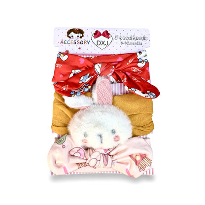 Bunny 3 piece Headband Set