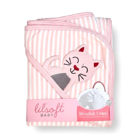 Pink Kitty LilSoft Hooded Towel