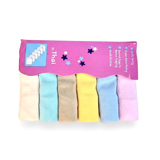 Soft Terry Multi Color Face Towel Pack of 6