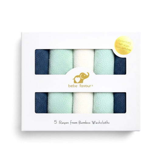 Bebe Favour Solid Bamboo 5 Wash Clothes