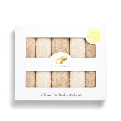 Bebe Favour Solid Bamboo 5 Wash Clothes