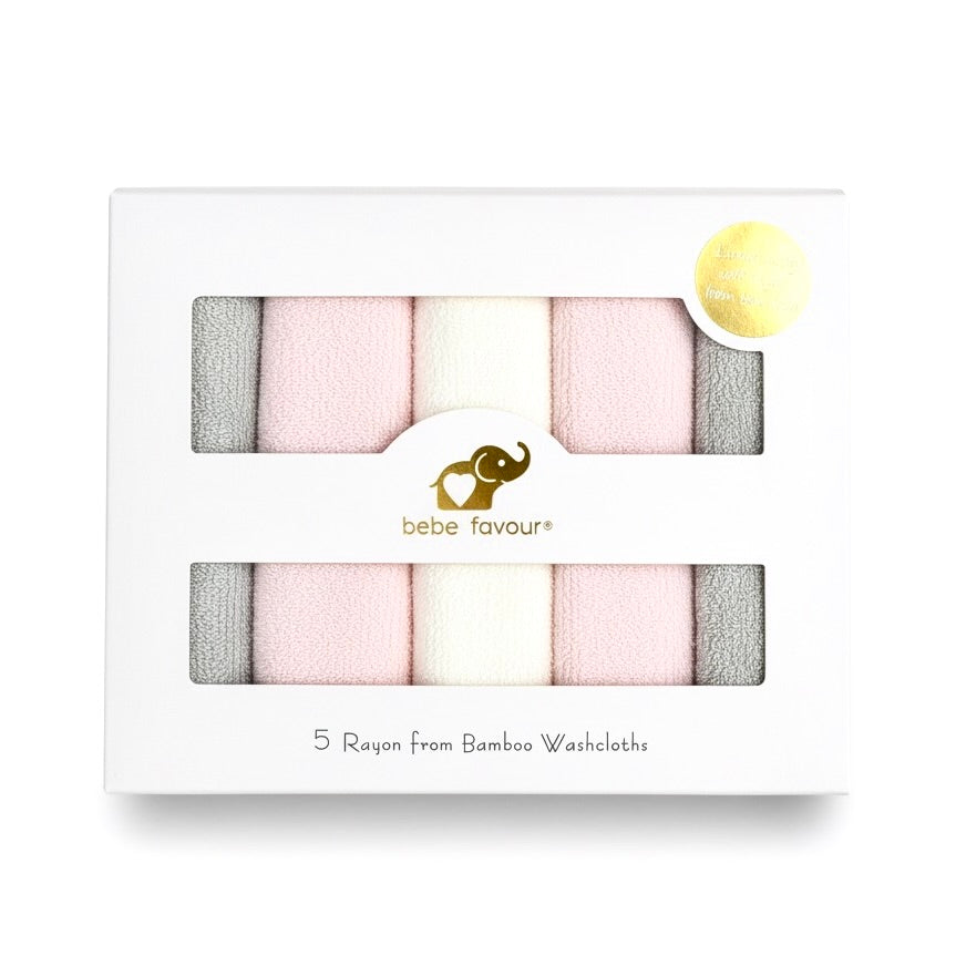 Bebe Favour Solid Bamboo 5 Wash Clothes