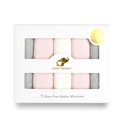 Bebe Favour Solid Bamboo 5 Wash Clothes
