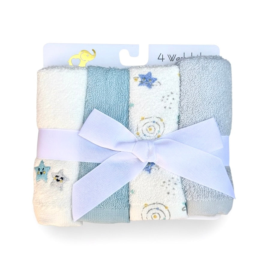 Bebe Favour Blue Star 4 Piece Face Towel Set