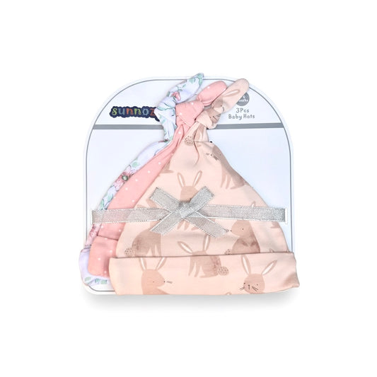 Sunnozy Pink Rabbit 3 Piece Cotton Cap