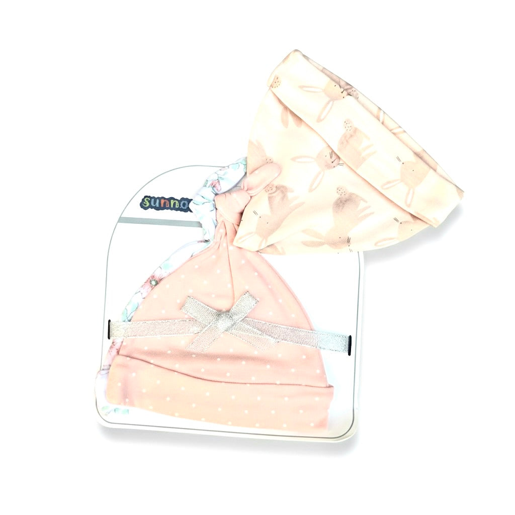 Sunnozy Pink Rabbit 3 Piece Cotton Cap