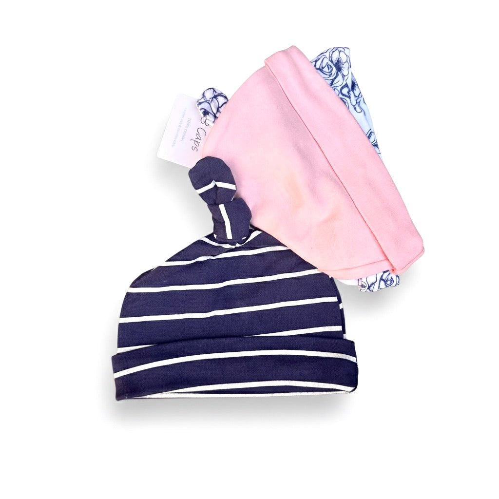Hudson Blue Flower Knot Cap Pack Of 3