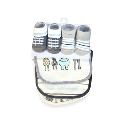 Hudson Animals 5 Piece Bib Set With Booties