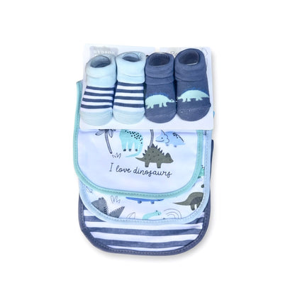 Hudson Dinosaur 5 Piece Bib Set With Booties