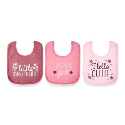 Hudson Little Sweet Heart 3 Piece terry Bib Set