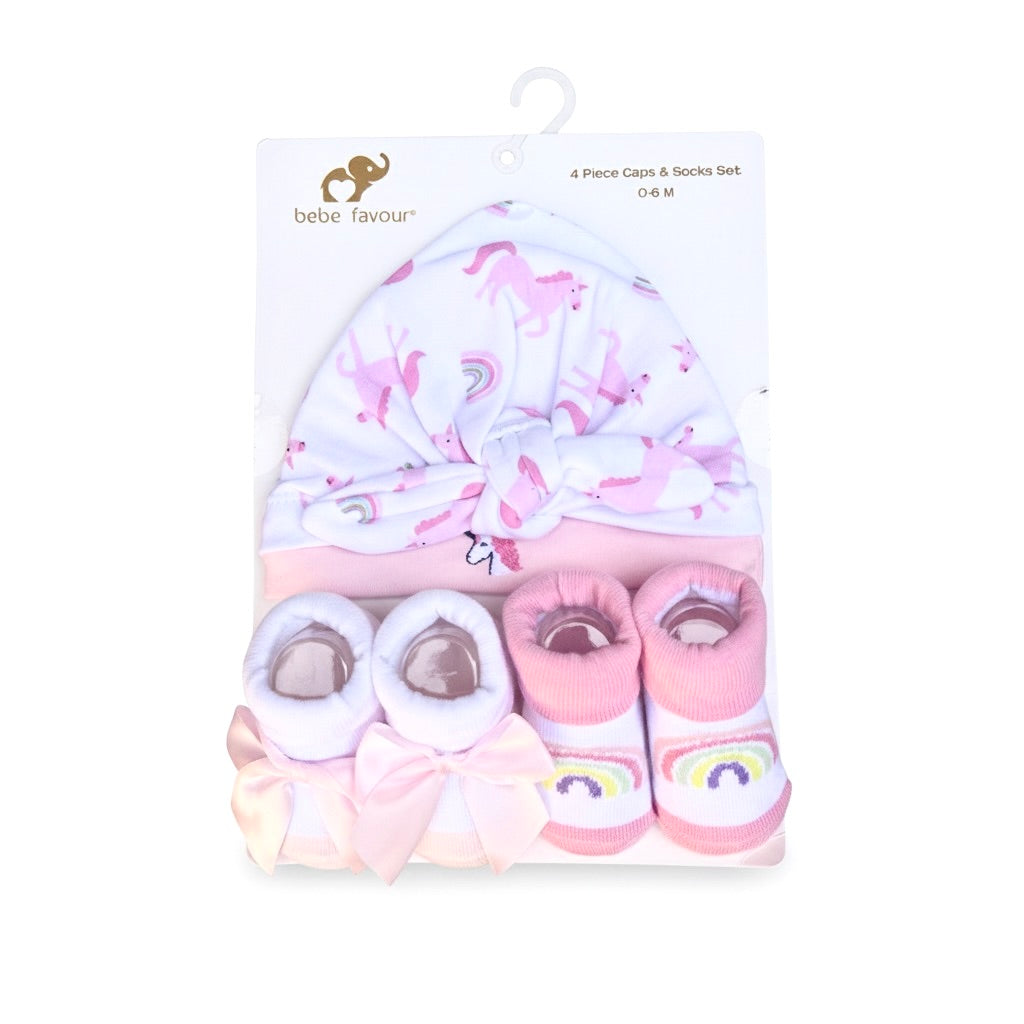 Uni Flower 4 Piece Cap With Booties