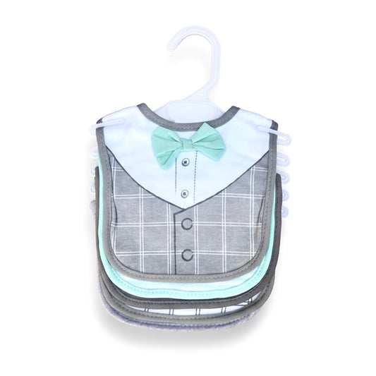 Green Bow Tuxedo 5 Piece Bib Set