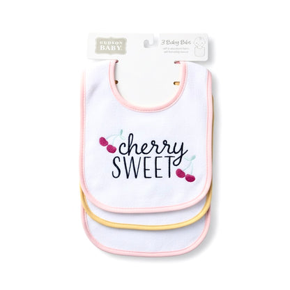 Hudson Sweet Cherry 3 Piece terry Bib Set