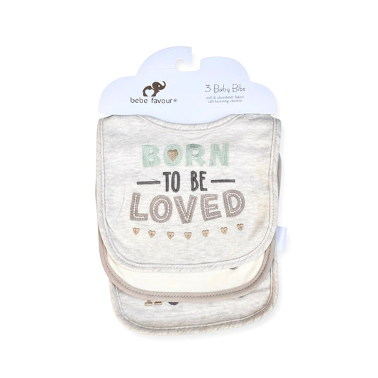 Born to Be Loved 3 Piece Bib Set