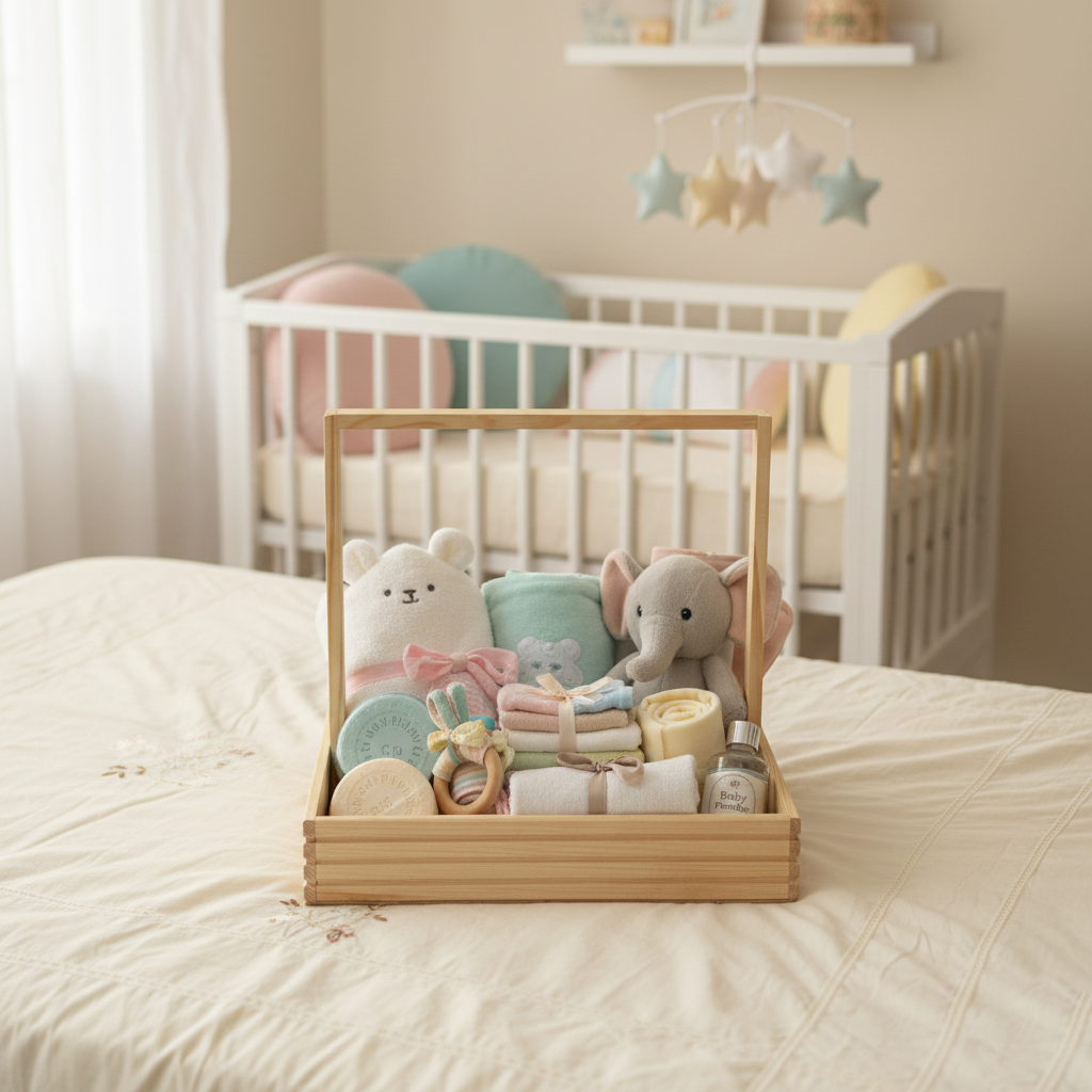 Wooden Foldable Tray Gift Basket