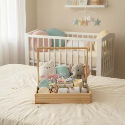 Wooden Foldable Tray Gift Basket