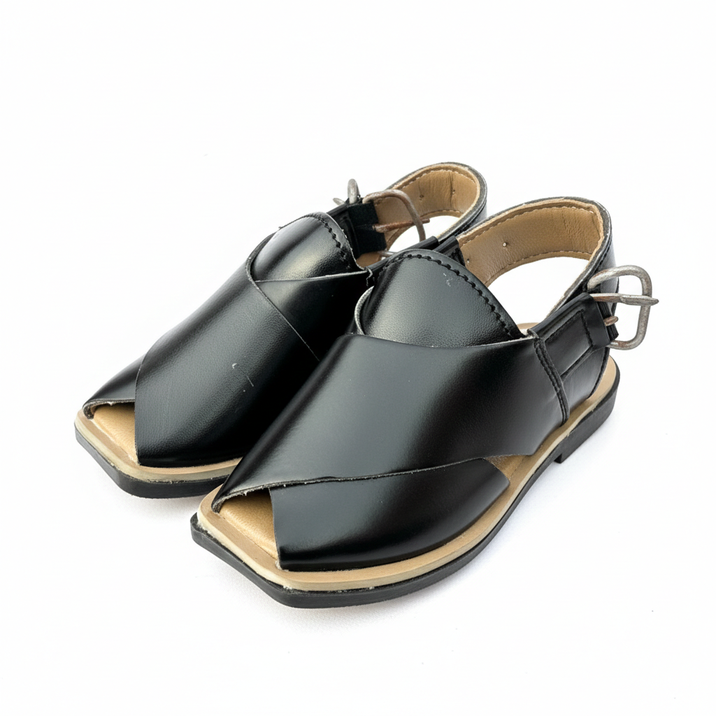 Black Peshawari Chappal