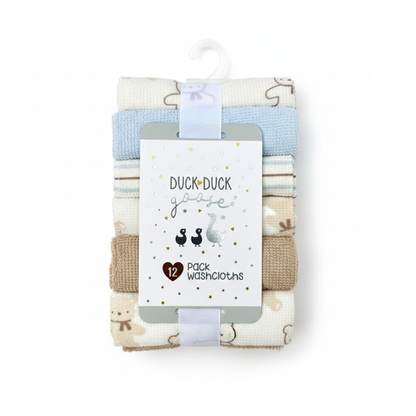 Duck Bear 12 Piece Face Towel Set