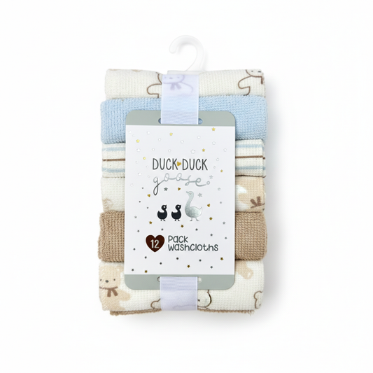 Duck Bear 12 Piece Face Towel Set