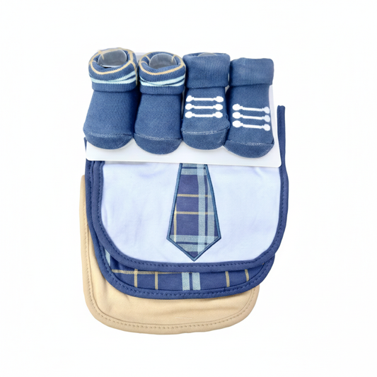 Little Tie 4 Piece Bibs With Booties