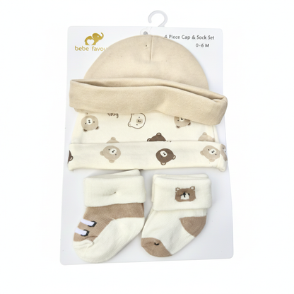 Bear 4 Piece Cap With Socks