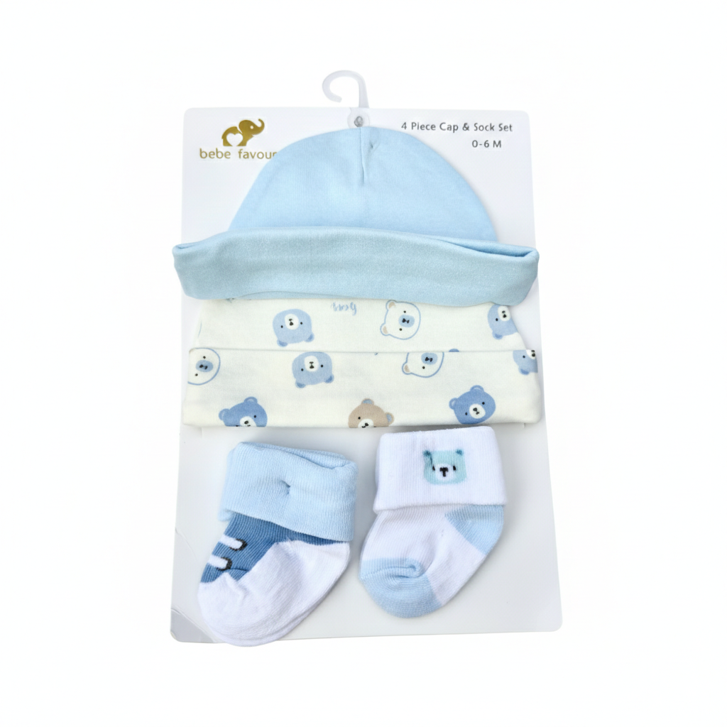Bear 4 Piece Cap With Socks
