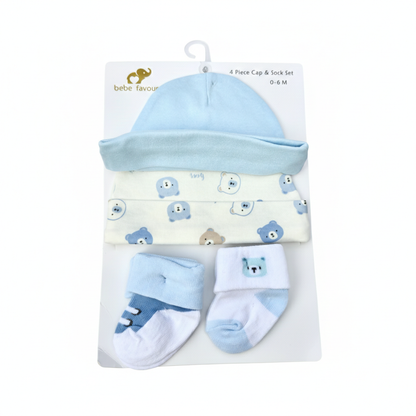 Bear 4 Piece Cap With Socks