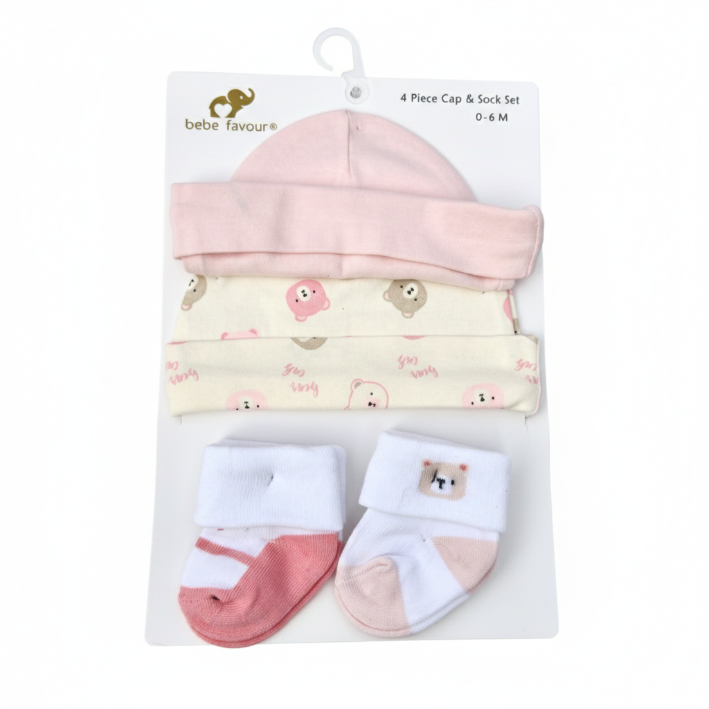 Bear 4 Piece Cap With Socks