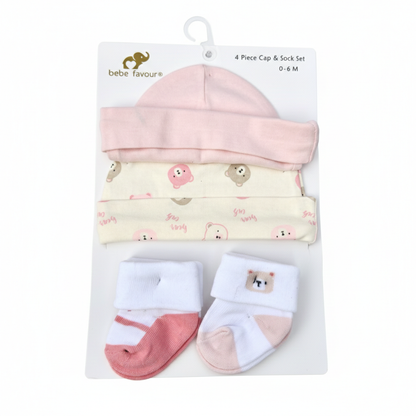 Bear 4 Piece Cap With Socks