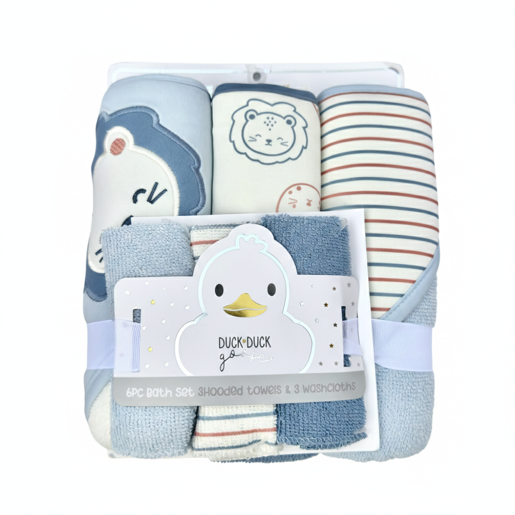 Lion 6-Piece Hooded Towel & Washcloth Set