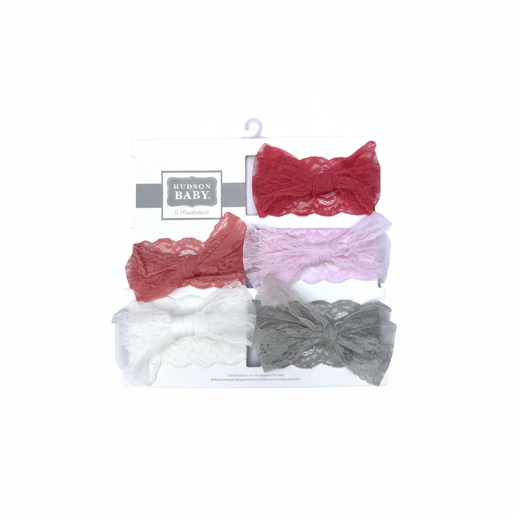 Net Bow 5 piece Headband Set