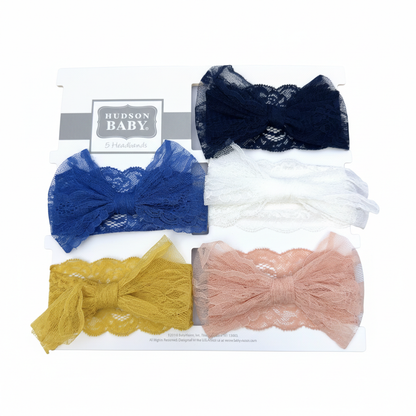 Net Bow 5 piece Headband Set