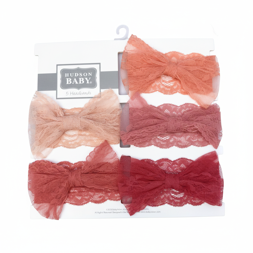 Net Bow 5 piece Headband Set