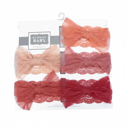 Net Bow 5 piece Headband Set