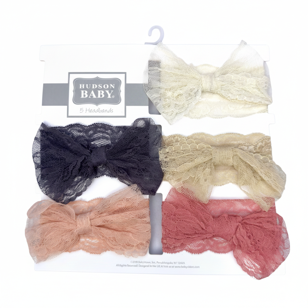 Net Bow 5 piece Headband Set