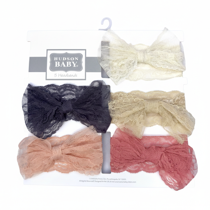 Net Bow 5 piece Headband Set