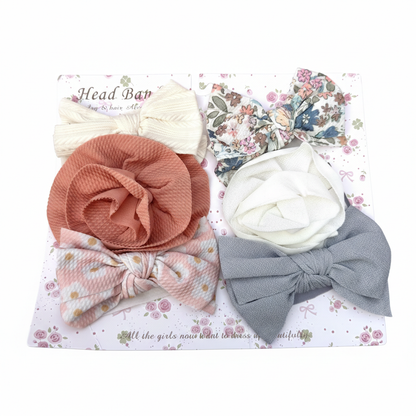 Cute Bow 6 piece Headband Set