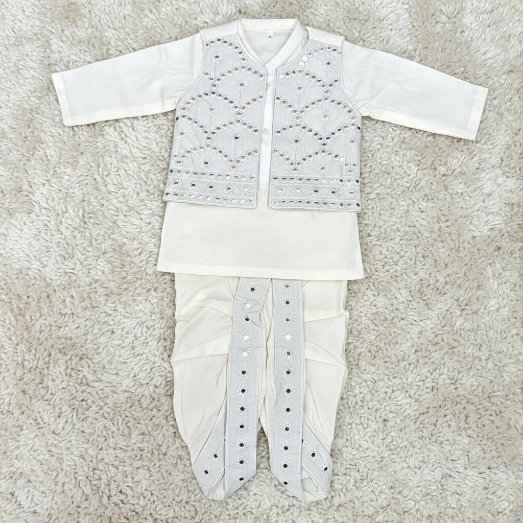 Royal Boski Dhoti Kurta With Waistcoat