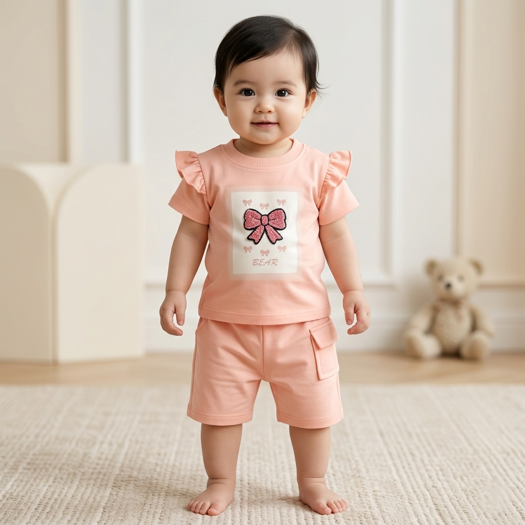 Girls Butterfly Style Shirt & Short