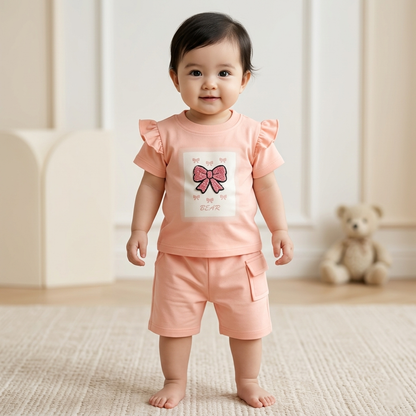 Girls Butterfly Style Shirt & Short
