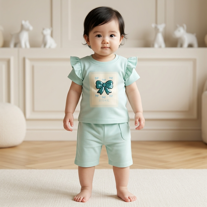 Girls Butterfly Style Shirt & Short