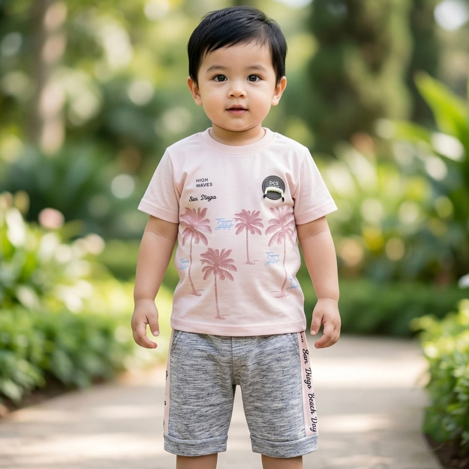 Kids Shirt & Short Set Palm Trees
