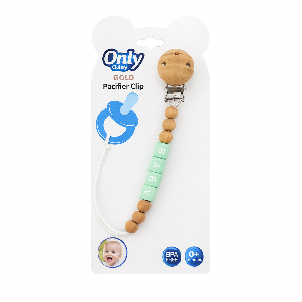 Beetle Wooden Silicone Pacifier Chain